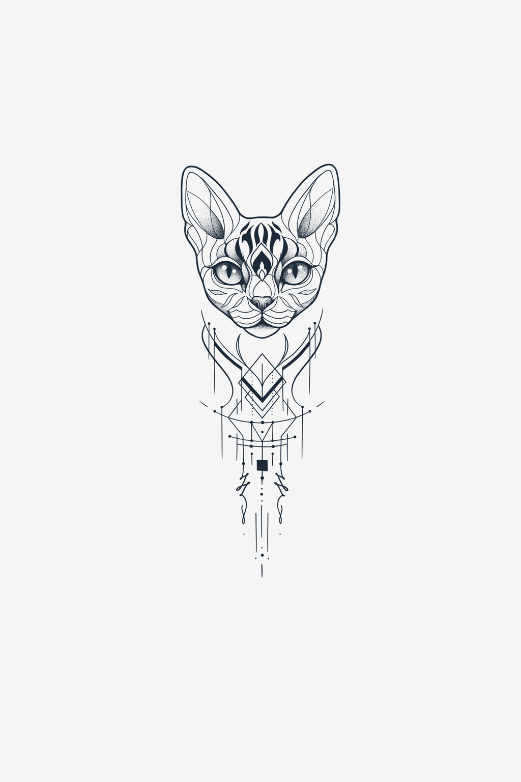 Ornament Felin - tatuaj temporar Inklabs