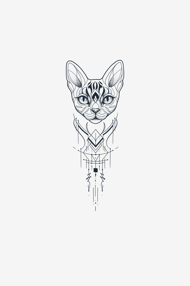 Ornament Felin - tatuaj temporar Inklabs