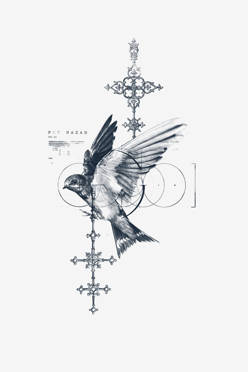 Rândunica Sacră - tatuaj temporar Inklabs