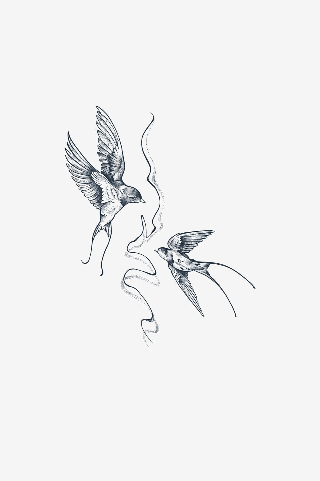 Rândunici Dansante - tatuaj temporar Inklabs
