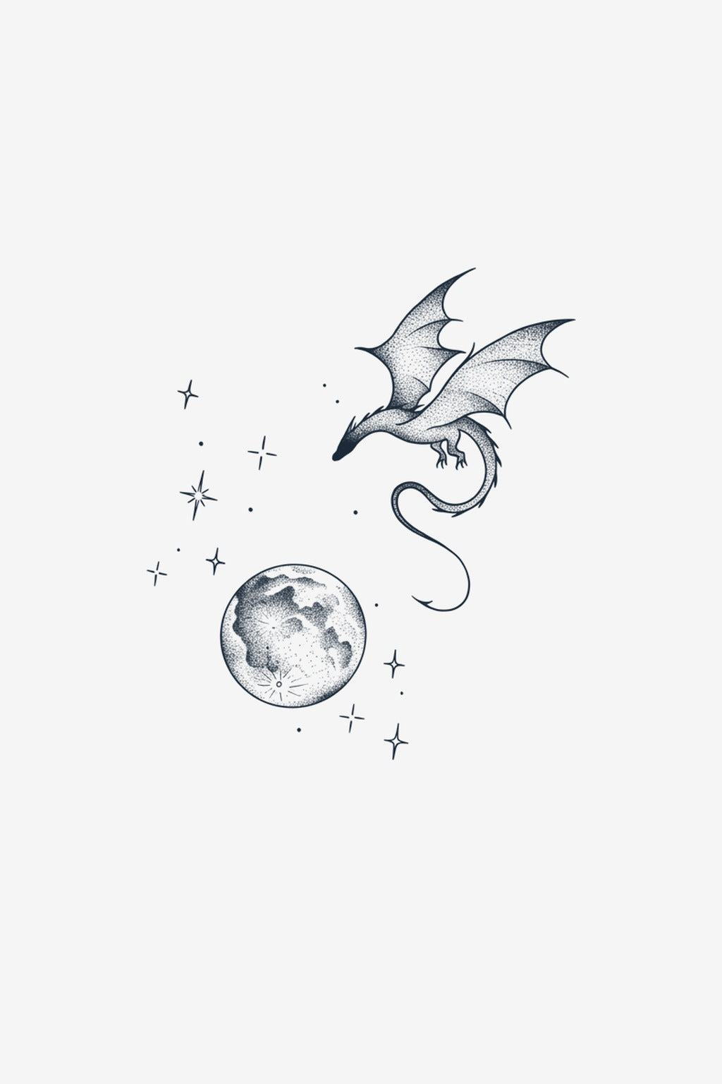 Dragon Lunar - tatuaj temporar Inklabs