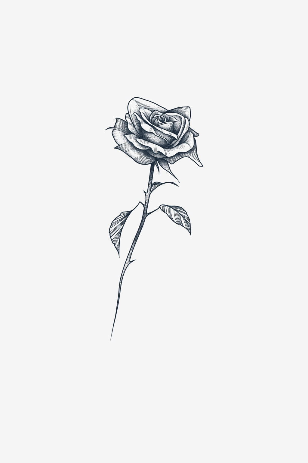 Trandafir Solitar - tatuaj temporar Inklabs