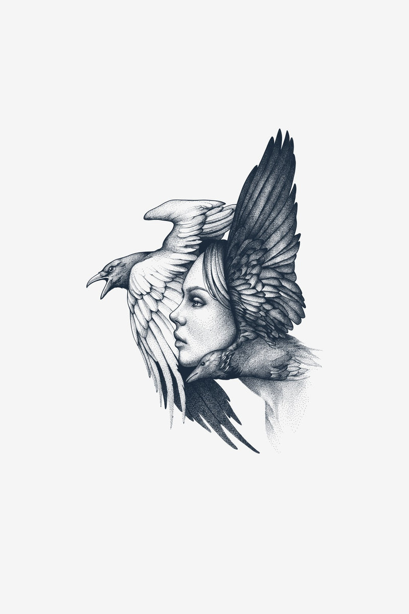 Fecioara Corbilor - tatuaj temporar Inklabs