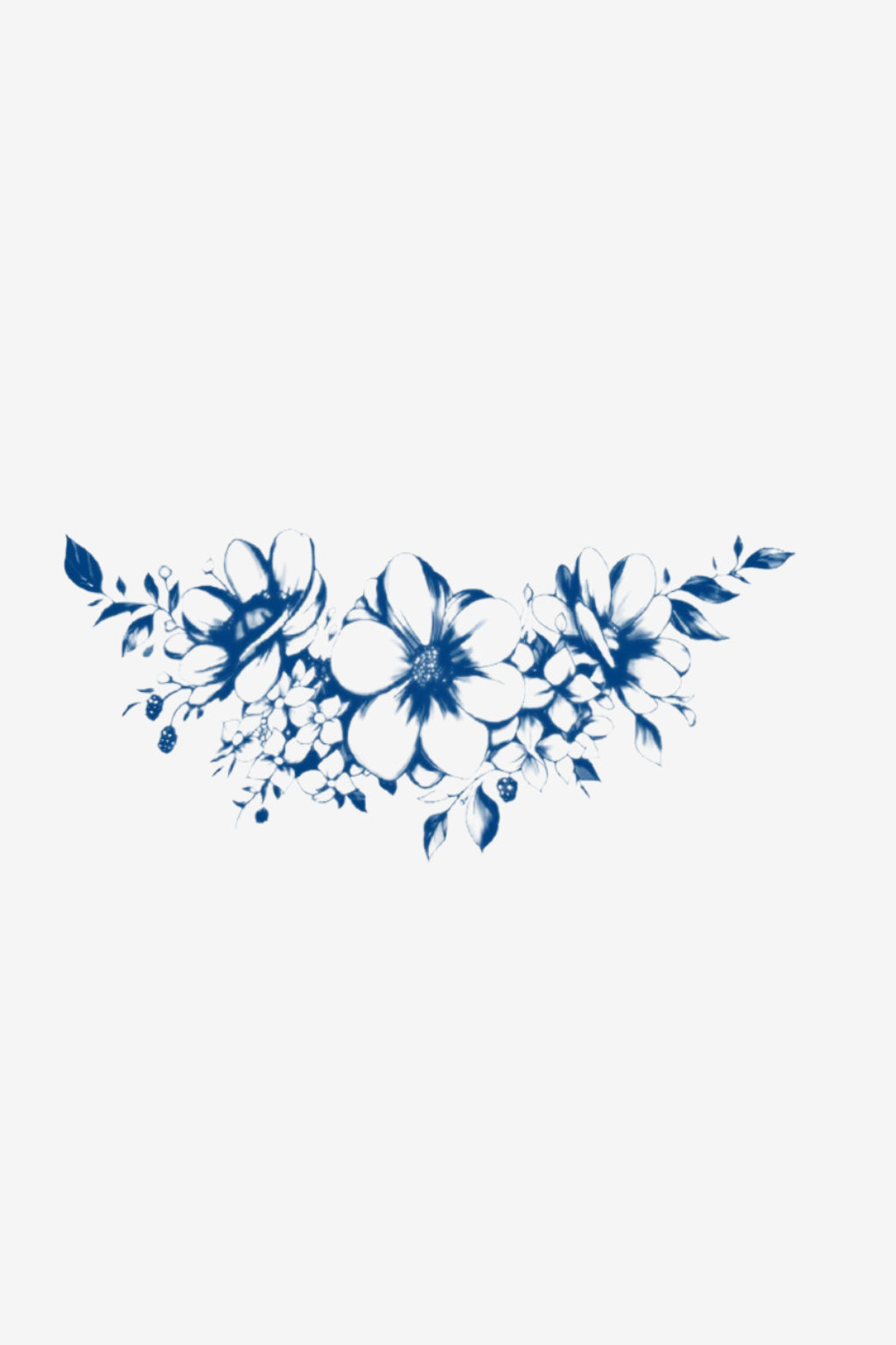 Tatuaj temporar floral cu flori mari pe piept sau spate