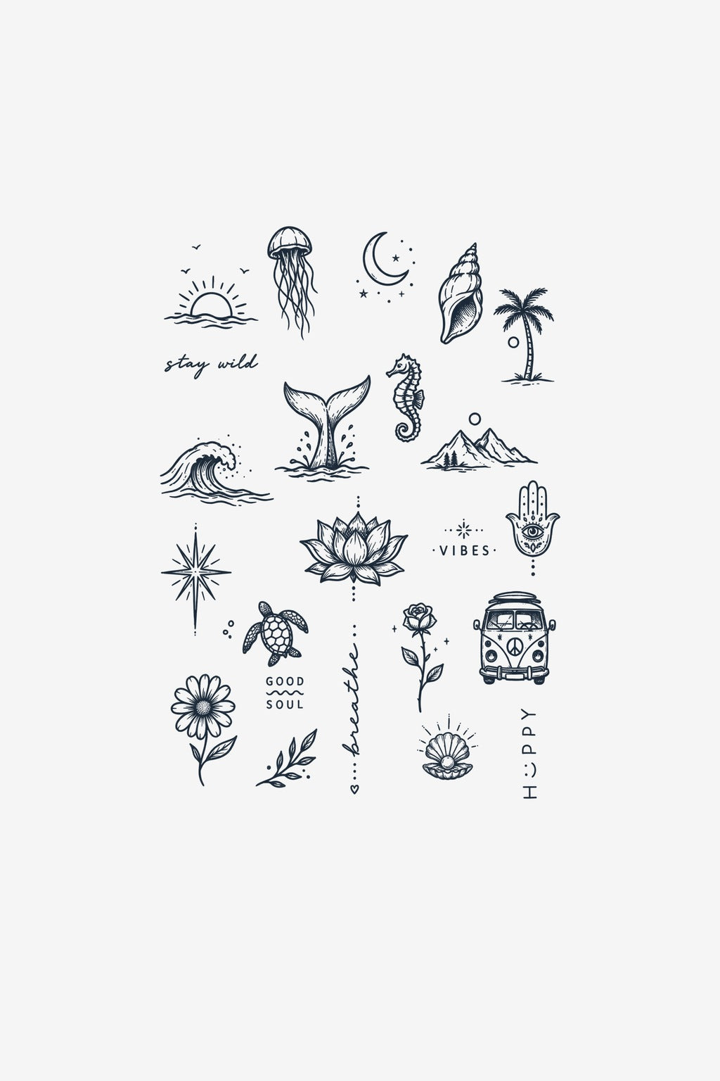 Set Oceanic - tatuaj temporar Inklabs