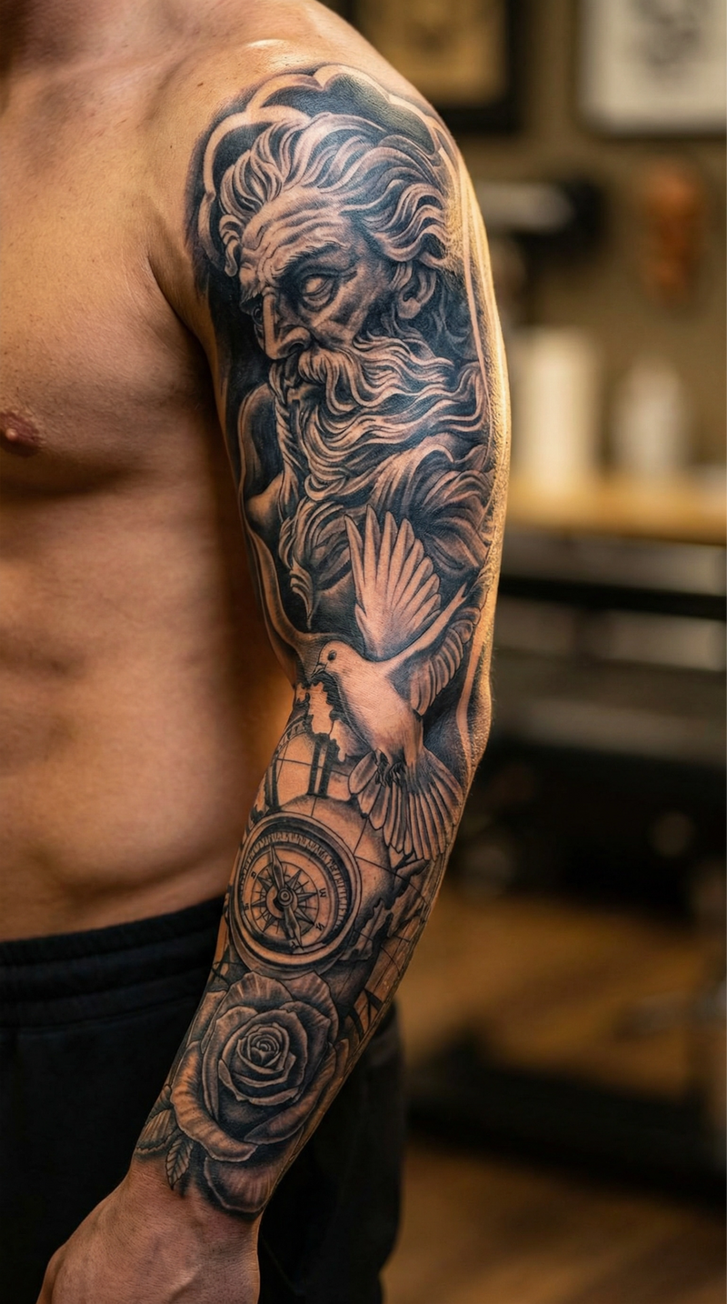 Triumph Full Sleeve Tattoo