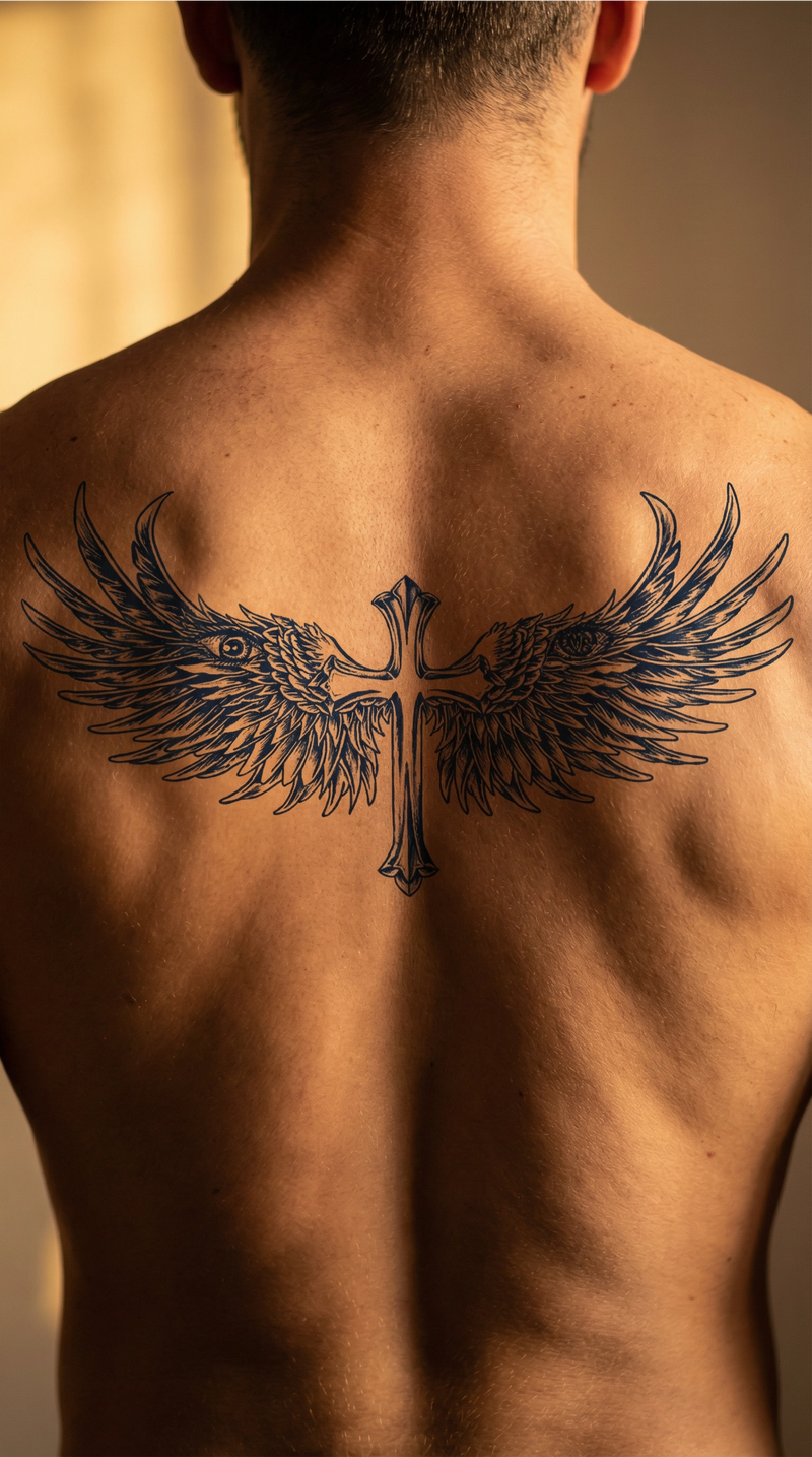 Faith Angel Wings Tattoo